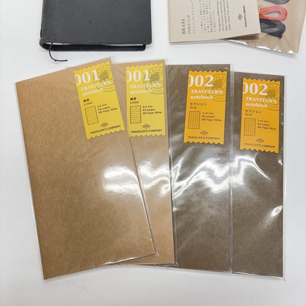 Traveler's Company Notebook Kit - Leather Cover, Refills, Bands, Clips, Zip Case - Picture 2 of 16